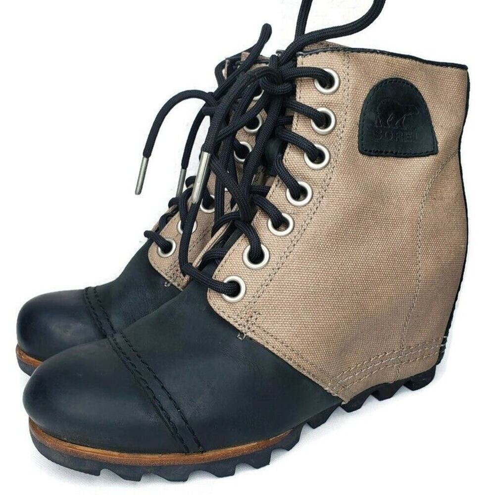 Sorel PDX Premium Wedge Booties Leather Ankle Boots Size 6.5